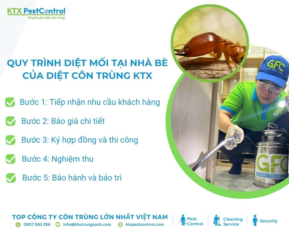 Quy trình diệt mối diễn ra chuyên nghiệp, an toàn và hiệu quả