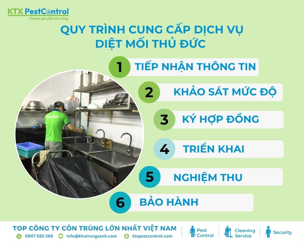 Quy trình diệt mối tại Thủ Đức của công ty Diệt côn trùng KTX