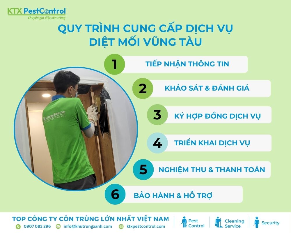 Diệt côn trùng KTX cung cấp dịch vụ diệt mối chuyên nghiệp tại Vũng Tàu