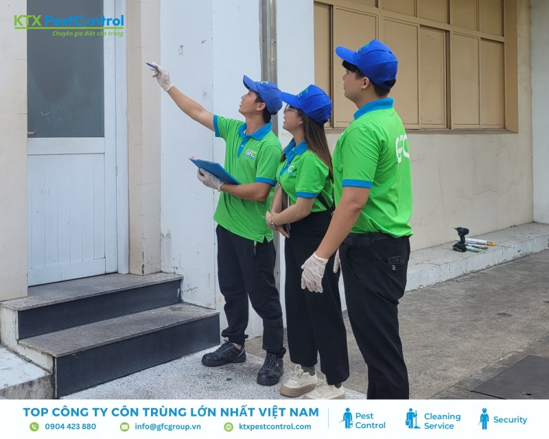 Kỹ thuật viên hỗ trợ xử lý côn trùng tái phát trong thời gian bảo hành