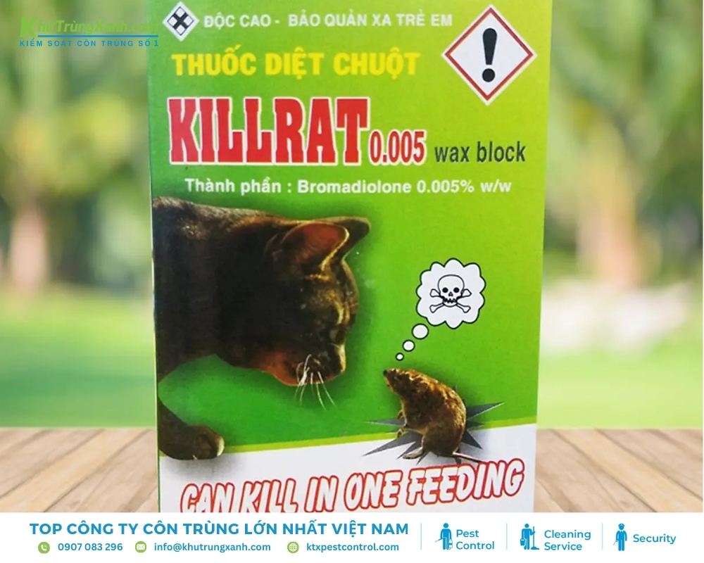 Killrat là sản phẩm sử dụng công nghệ chống đông máu, hiệu quả trong việc tiêu diệt chuột