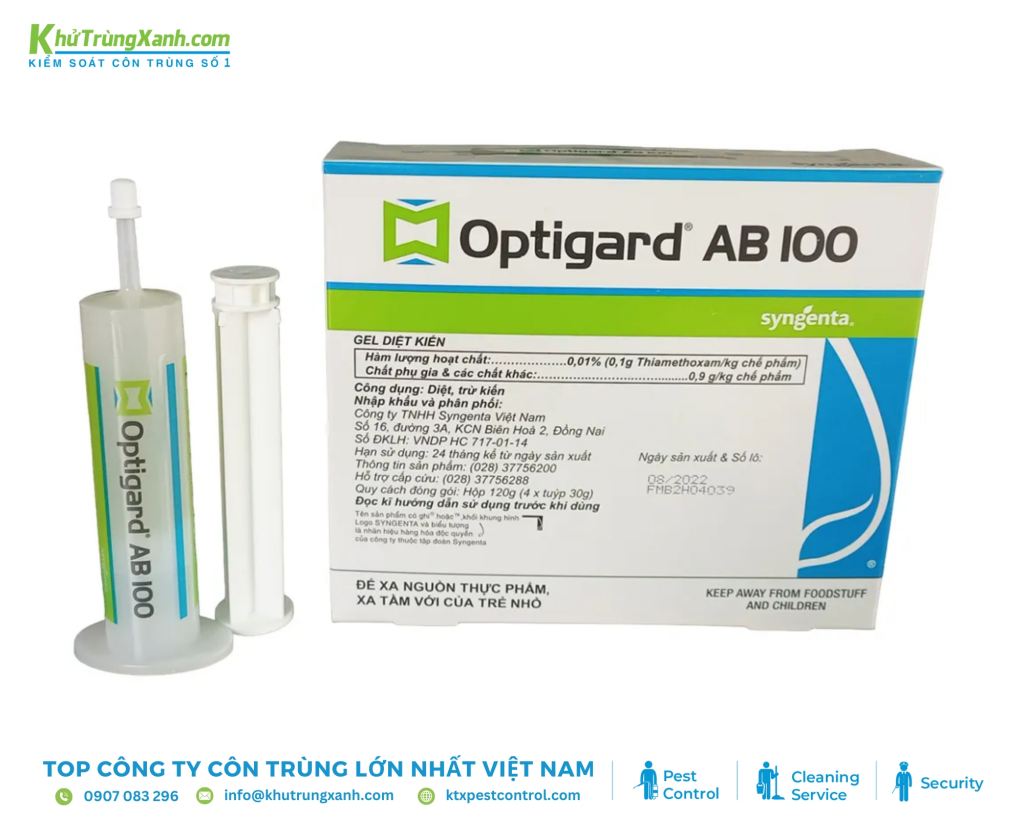 Gel diệt kiến Optigard AB 100 màu trong suốt không mùi xuất xứ từ Thụy Sỹ