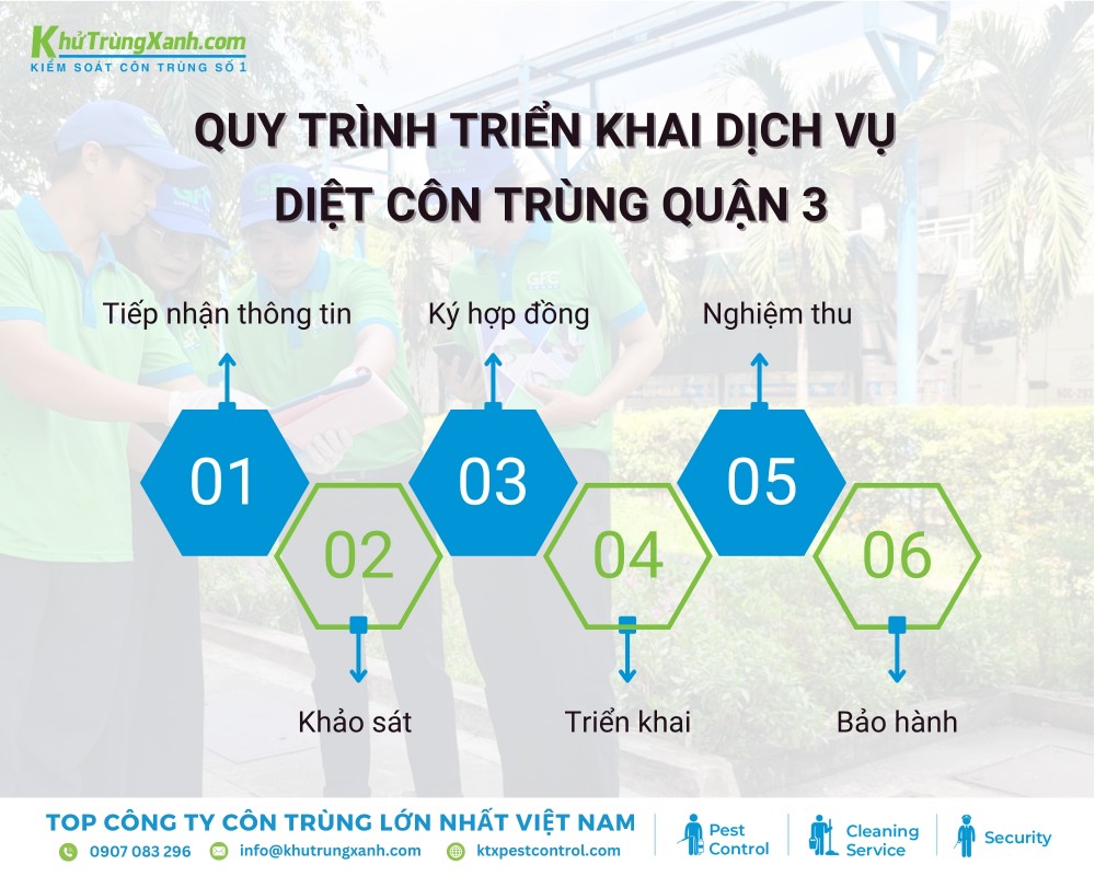 Quy trình diệt côn trùng tận gốc chuyên nghiệp của KTX tại khu vực Quận 3
