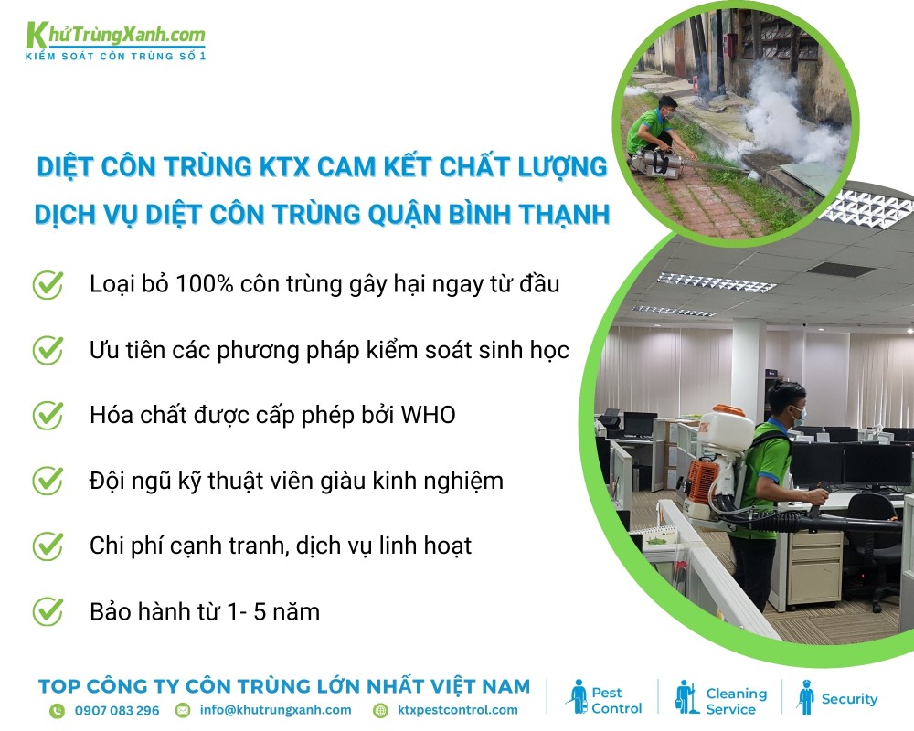 Diệt côn trùng quận Bình Thạnh nhanh chóng và hiệu quả với dịch vụ tại Diệt côn trùng KTX