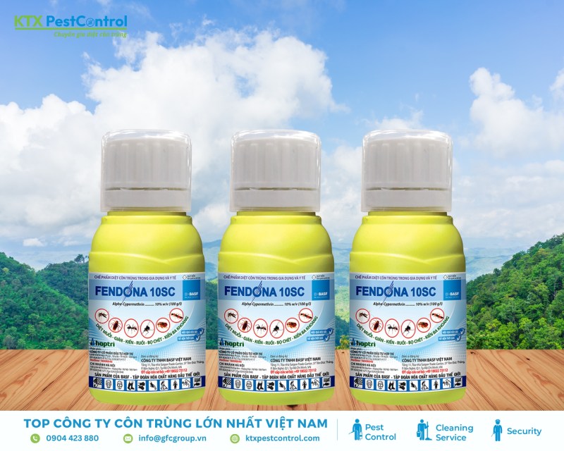 Fendona 10SC không mùi, không ố vết, hiệu lực 4–6 tháng, an toàn cho nhà có trẻ nhỏ và vật nuôi