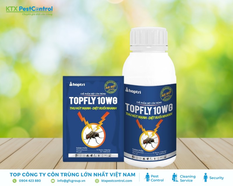 Topfly 10WG diệt ruồi tận gốc, hiệu quả lâu dài, dùng an toàn trong nhà và trại